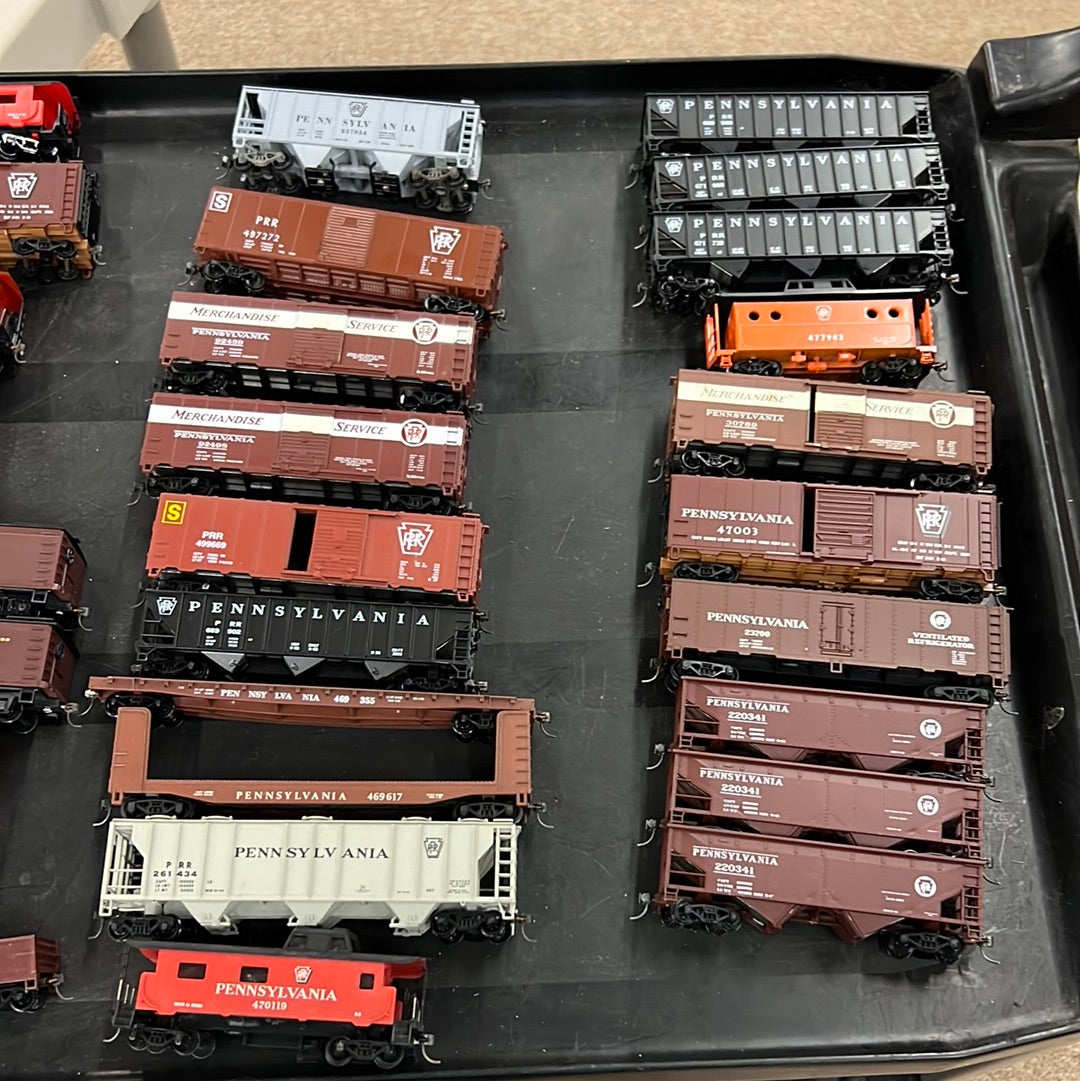 HO Scale Bargain Pack PRR Freight Cars-- 3 to 4 Random Freight Cars wi