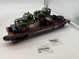 Lionel 6-17518 Pennsylvania PRR Flatcar #9823 with 2 Corgi Mack AEC trucks O SCALE NEW