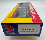 LIFE-LIKE TRAINS Life-Like 8094 B&O LIGHTED VISTA DOME CAR HO SCALE( MOONLIGHT) NEW