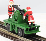 Lionel 6-18403 CHRISTMAS Operating Santa Hand Car Mainline Green O Scale Like New