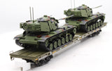 MTH Premier 20-92282B U.S. Army 60 Flat Car w/(2) M60 Tanks O SCALE NEW