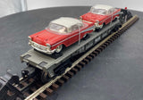 MTH Railking 30-7610 MTH w/57 Chevys RailKing Flat Car O SCALE Used Excellent