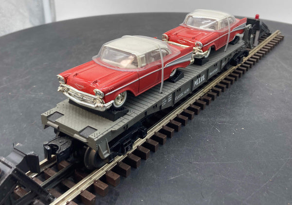 MTH Railking 30-7610 MTH w/57 Chevys RailKing Flat Car O SCALE Used Excellent