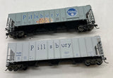 HO Scale HO2506 Set of 2 Pillsbury Hoppers Kadee Couplers Used Excellent No Box