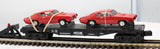 MTH 30-7639 Flat Car w/2 1968 Pontiac GTOs O SCALE Used No Box
