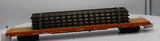 MTH Premier 20-95147 Norfolk Southern NS ORANGE 60' Flat Car w/(4) ScaleTrax 10" Straights TRACK LOAD O SCALE Used Excellent