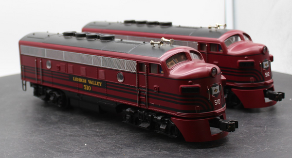 MTH Premier 20-2086-1 Lehigh Valley F-3 AA Diesel Set 510/512 O SCALE Like New