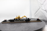 MTH 30-7606 Lines With Ertl Backhoe Semi-Scale Flat Car O SCALE Like New