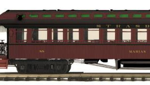 MTH Premier 20-62093B Strasburg O Scale 64' Woodsided Passenger Car Road: Lime Valley Like New