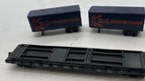 Athearn 40125 BALTMORE OHIO B&O READING FLATCAR W/ B&O TRAILERS HO SCALE Used Excellent Damaged Box