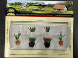 JTT 95566 Assorted Potted Plants 1" 6 pieces  NEW