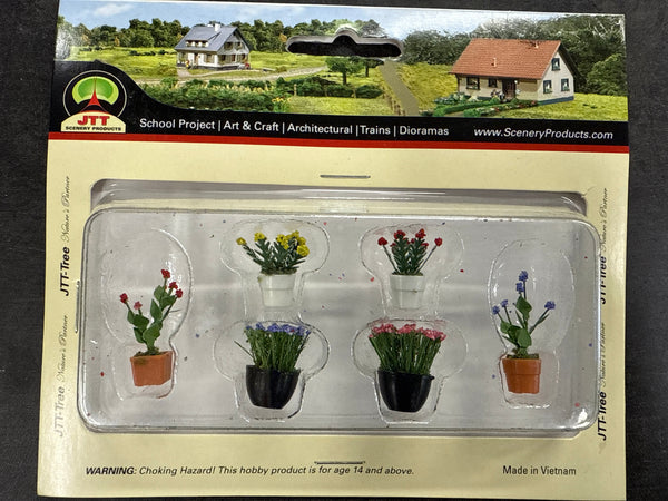 JTT 95566 Assorted Potted Plants 1" 6 pieces  NEW