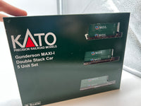 Kato 106-6153 BNSF Gunderson MAXI-I Double Stack Car set w/ containers N SCALE Used Excellent