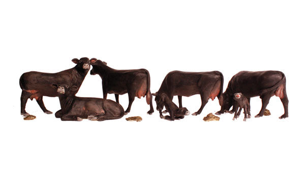 Woodland Scenics WDSA1955 Black Angus Cows Scale Figures HO Scale