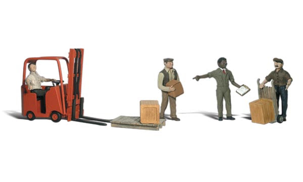 Woodland Scenics WDS A2192 WDS2192 Workers with Forklift - N Scale NEW