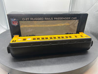 MTH Rugged Rails 33-6239 Pittsburgh Steelers O-27 Madison Coach Car - Pittsburgh Steelers Coach No. O SCALE. Like New