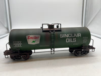 Weaver U1334LD Sinclair Oils 9132 40' Tank Car 3 RL O SCALE WEATHERED AS IS Like New