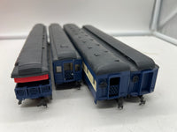 Rivarossi RR1256-6911 Central New Jersey CNJ Blue Comet 4-6-2 Heavy Pacific Engine & Pack B 4 Passenger Car Set HO SCALE Used Excellent Damaged Box