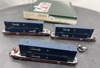 Kato 106-6125 BNSF Gunderson Double stack maxi-iv cars N SCALE (3 car set) Used as is