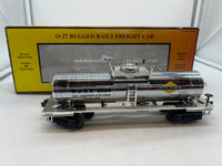 MTH Rugged Rails 33-7307 Sunoco Tank Car - Chrome O SCALE Used Excellent