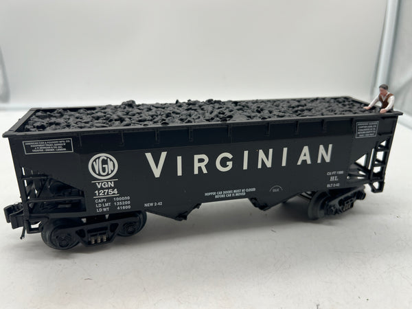 RMT RMT96235 VIRGINIAN 2 BAY COAL HOPPER WITH FIGURE, LOAD O SCALE  Like New