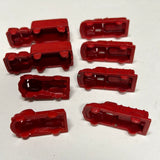 Lot of 6 1.5-2 in red plastic vintage cars