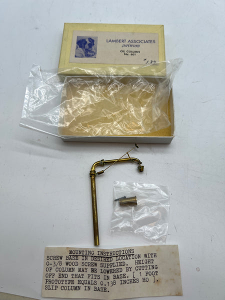 Lambert 601 brass oil column HO kit HO SCALE Like New