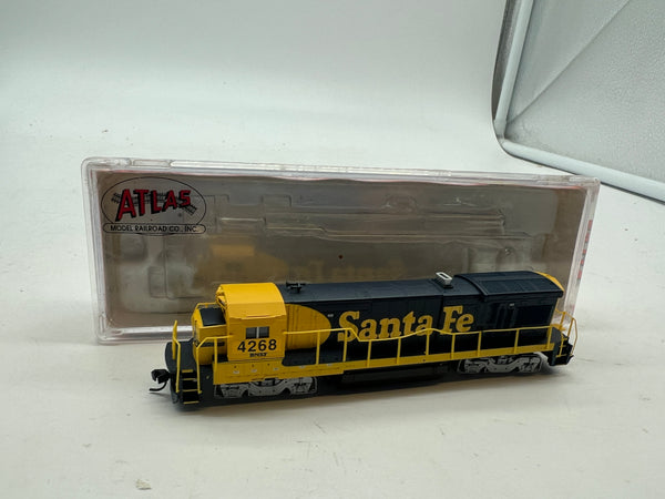 Atlas 49933 SANTA FE B36-7 Locomotive  Blue/Yellow #7487 DC N Scale Used Excellent