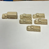 Lot of 6 1.5-2 in white plastic vintage cars