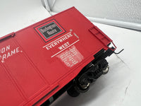 Atlas 7530 ACF 60' S.D. BURLINGTON DECORATED AUTO PARTS BOX CAR 2 rail O SCALE WEATHERED / CUSTOM decorated AS IS Used Damaged Box