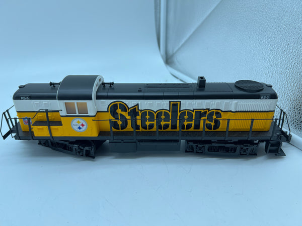 MTH Railking 30-4177-1e NFL - Pittsburgh Steelers RailKing Scale Diesel Locomotive  with Proto-Sound 2.0. O SCALE Like New Damaged Box