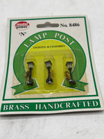 Model Power 8486 brass lighted lamp post handcrafted pack of 3  N scale  NEW