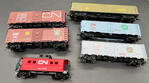 HO Scale Bargain Car Pack 91: 6 Canadian National CN Freight Cars Varied Eras HO SCALE USED