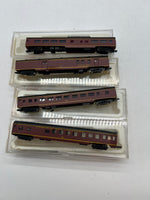 Con-Cor set of 4 Norfolk Western N&W passenger cars N SCALE Like New