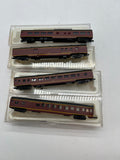 Con-Cor set of 4 Norfolk Western N&W passenger cars N SCALE Like New
