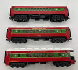 MTH 30-4218A, 30-4218B, 30-4218C Railking (Set of 3) O-27 Christmas Express Lines Passenger Car Set O Scale NEW Damaged Box