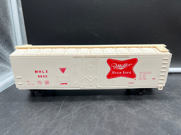 Lionel 6-9802 Miller reefer car high life beer car O SCALE Used Excellent Damaged Box as is