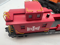 MTH 20-98388, 20-98391 Bessemer & Lake Erie O Scale Crane Car and Crane Tender -  (Set of 2) (Tender has broken piece) O Scale Used Excellent as is