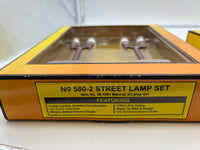 MTH Railking 30-1081 Maroon Die Cast. # 580-2 STREET LAMP SET O SCALE NEW