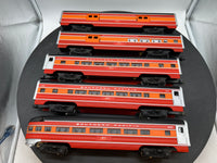 Lionel 6-9589, 6-9590, 6-9591, 6-9592, 6-9593 Southern Pacific Daylight Passenger Car Set (Set of 5) O Scale Like New