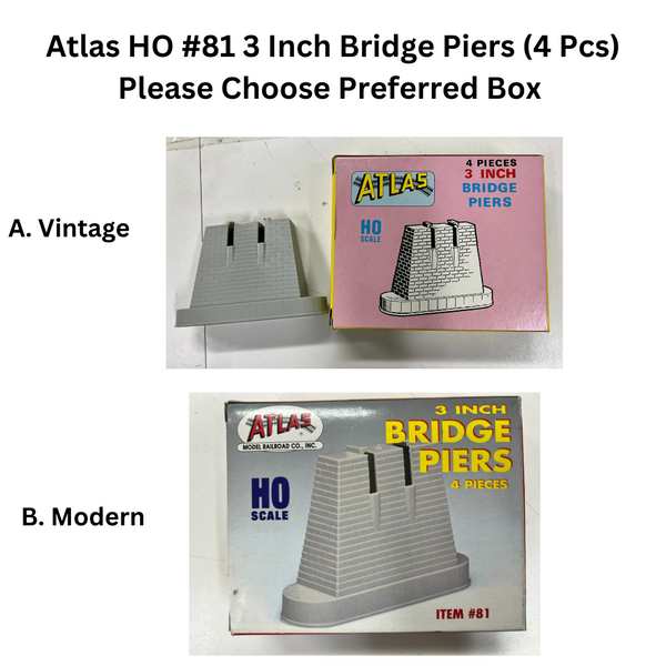 Atlas #81 3 Inch Bridge Piers set of 4 HO SCALE