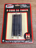 Atlas ATL2004 Code 55 Track 3" Straight (6 pieces) w/ Brown Ties, Nickel SIlver Rail N SCALE NEW