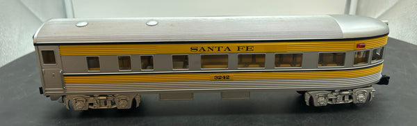 MTH Railking 30-4186c Santa Fe Yellow Streamlined Observation Car O Scale Used Excellent