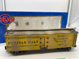 Atlas 6700 Custom Decorated Union Refrigerator Trainsit Co Puritan Malt Woodside Reefer Car O SCALE WEATHERED AS IS Used Excellent