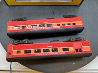 MTH Railking 30-6064 Southern Pacific SP Daylight 2-Car O-27 Streamlined Combo/Diner Set - Combine 6098 Diner 10213. O SCALE Like New
