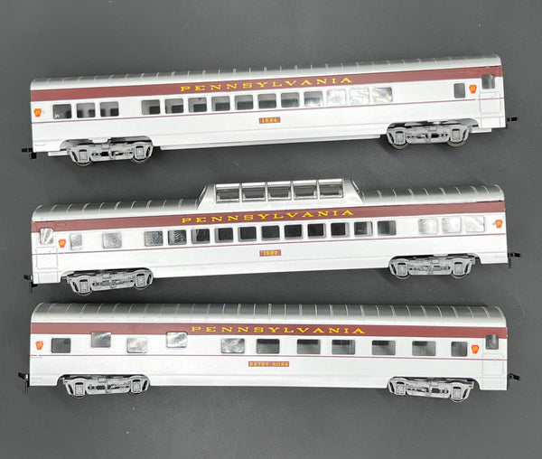 HO Scale Bargain Car Pack 8: Set of 3 Con-Cor Pennsylvania Railroad PRR Passenger Cars HO SCALE USED