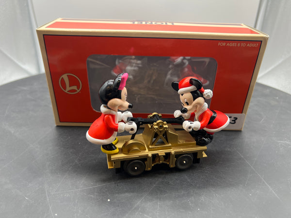 Lionel 6-18433 Mickey and Minnie Christmas handcar O SCALE Like New