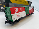 K-Line k641-7412  Christmas Car 2003 Santa Lines Boxcar featuring Reindeer w/Red lit nose-- Route of Rudolph O SCALE Like New