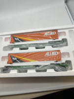 MTH Premier 20-95055 Burlington Northern 2-Car Spine Car Set w/(2) 48' Containers O SCALE NEW Damaged Box