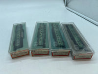 Con-Cor Set of 4 Southern Green Crescent Limited Passenger Cars N SCALE Used Excellent Damaged Box